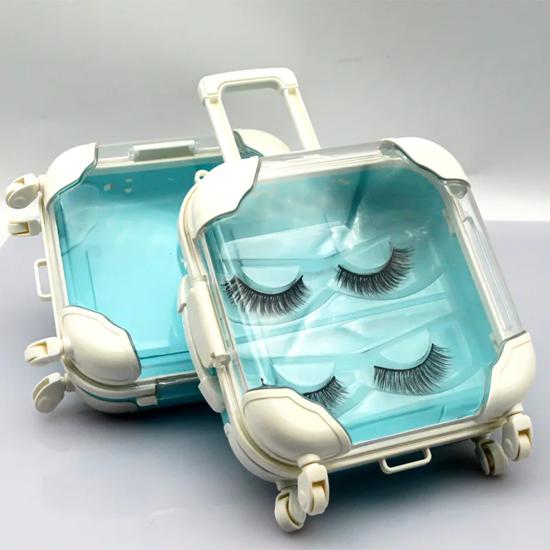 Cosmetics small suitcase box mini luggage case for lip gross eyelash suitcase packaging box vendor
