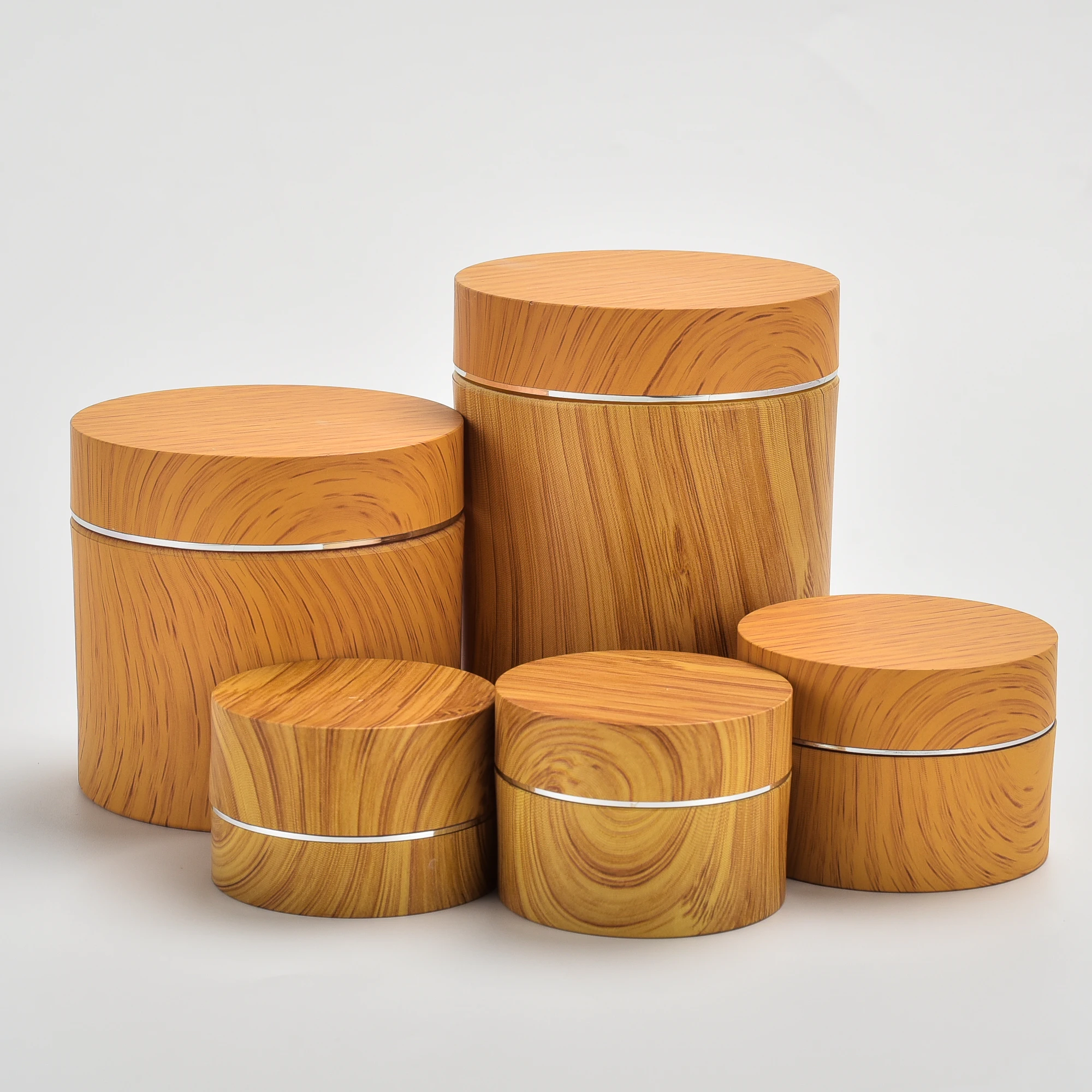 UU package Bamboo cover and body cream plastic jar double wall jar wholesale empty jars 30g 50g100g