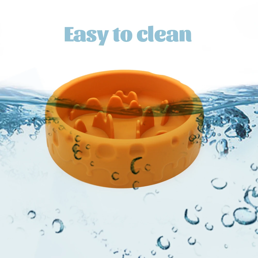 Custom Non-Slip Anti Choking Dog Eating Slow Feeder Pet Silicone Bowl Food Dog Bowl
