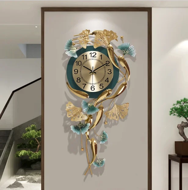 Ak Brass Nordic Creative Metal Hanging Wall Clock Living Room Household Fashion Wall Clock Watch For Modern Wall Decoration