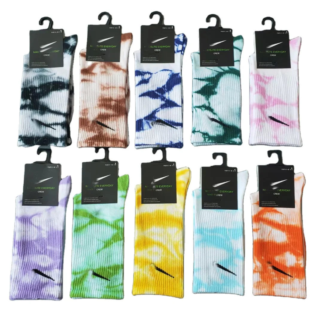 2023 оптовая продажа, длинные носки tie dye, спортивные модные теннисные носки, хлопковые короткие носки для мужчин и женщин