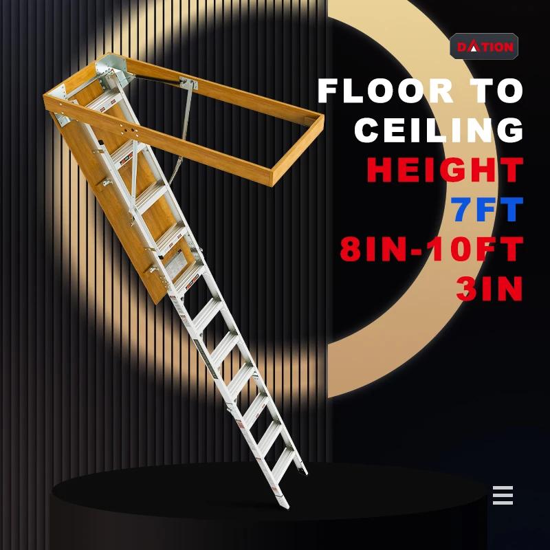 Multi Functional Cable Loft Folding Extension Household Safety Lightweight Retractable Loft Ladder