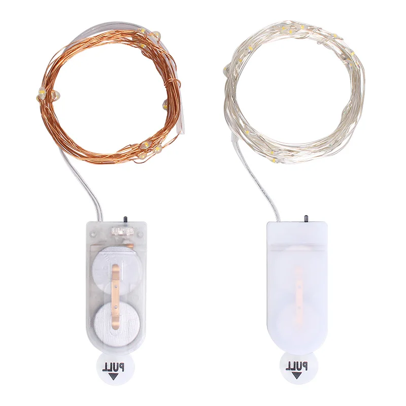  CR2032 Button Battery Box Copper Wire Bedroom Wedding Party Flexible Firefly Starry Christmas