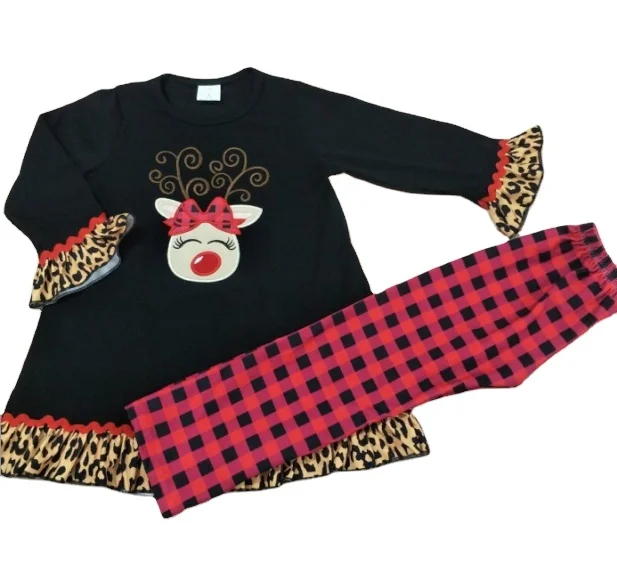 custom high quality  children smocked clothing Christmas tree embroidery boys girl clothing with knit cotton fabric