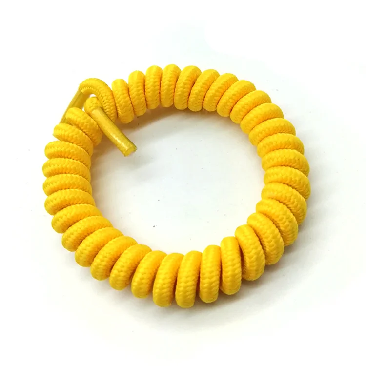 Custom wholesale colorful elastic no tie spiral coil curly shoe lace shoelaces