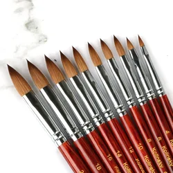 New Synthetic Kolinsky  Brush Nail Art Liner Brushes Dual Ended 3d Nail Art Brush Set Rose Gold Metal Handle