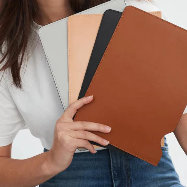 Classic simple designer laptop case custom logo smooth leather slim durable laptop sleeves for iPad mini iPad pro