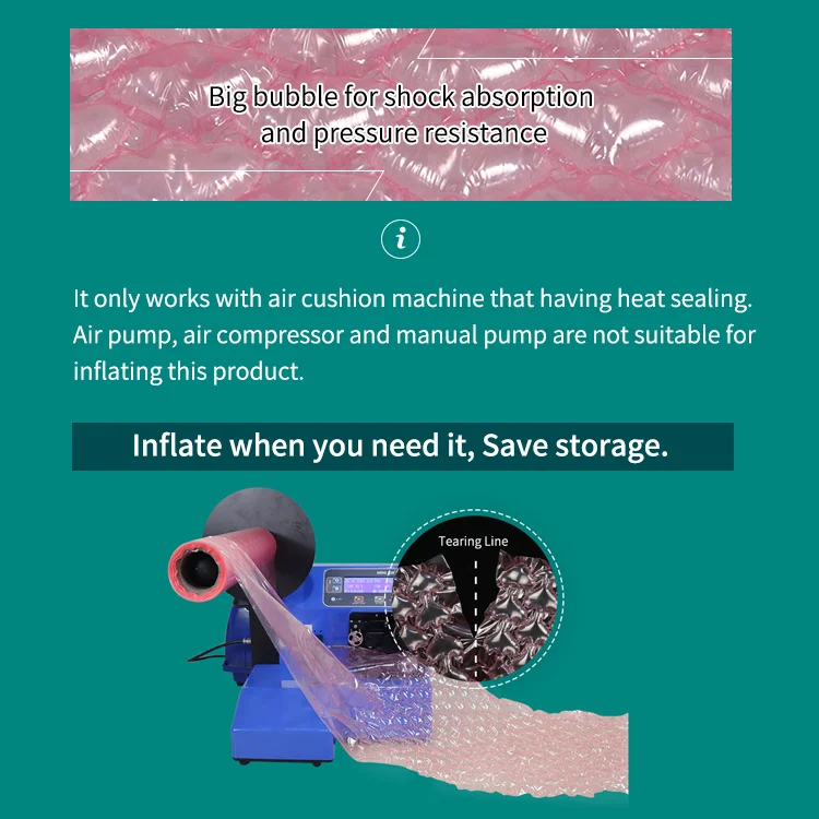 ULINEpak Void Fill Heart Shape Air Bubble Cushion Wrap Film Roll