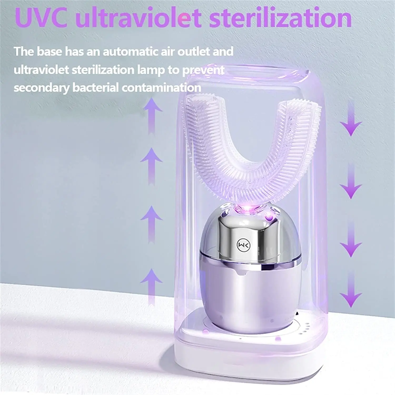 Good quality cheap supercare modes wave massage powered u-shaped toothbrush