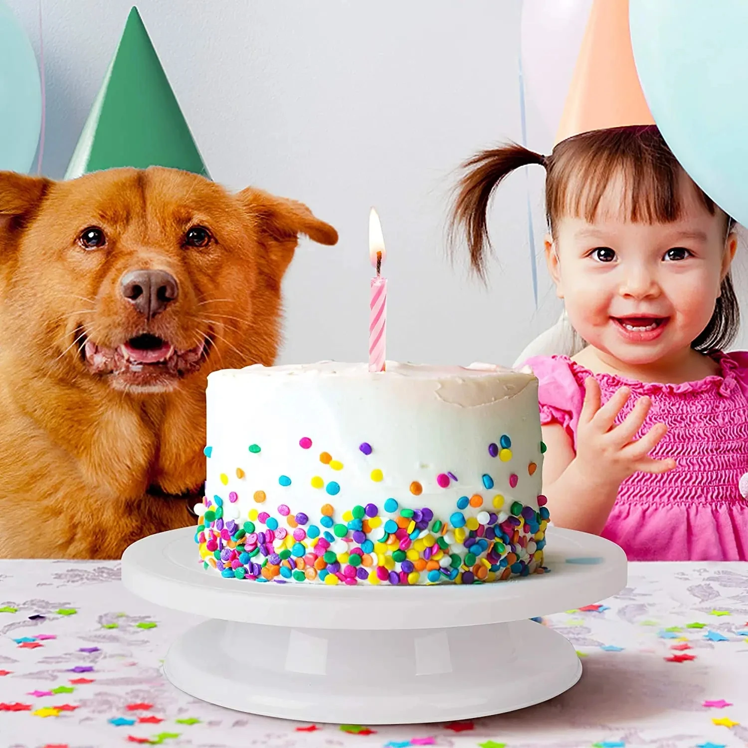 Plastic Cake turntable Kitchen Baking Tools set Decoration Accessories Stand DIY Mold Rotating Stable Anti-skid Round Cake Table