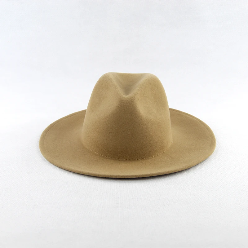 LiHua High Quality Wool Feel Hat Unisex Custom Wholesale Solid With Bee Ribbon Felt Wool Fedora Hats