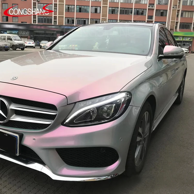 1.52*18m Advertising Material Factory Glossy Pearl White to Purple Color Car Decoration Film