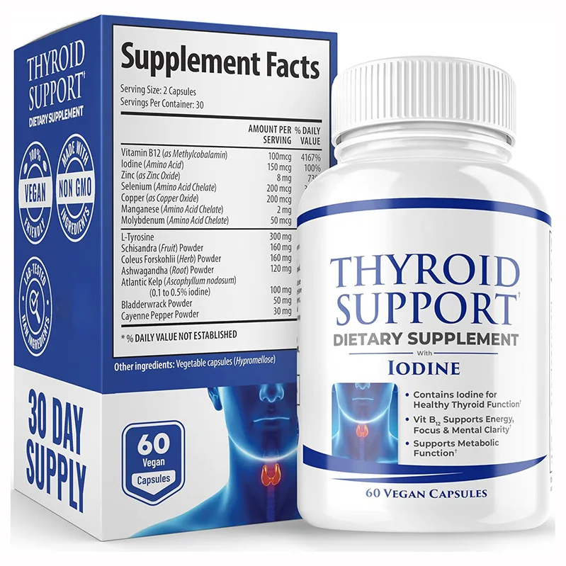 High quality Thyroid Support Supplement Capsules SUPPORT SHEALTHY METABOLIC for men and women