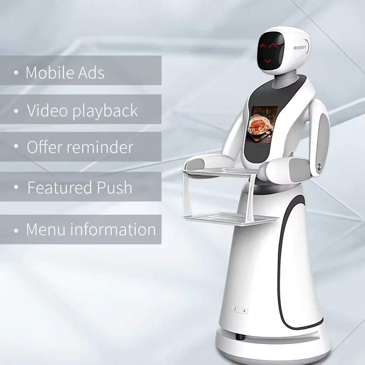Restaurant Food Snack Delivery Commercial High-quality Intelligent Automatic Navigation Waiter Humanoid Welcome Robot