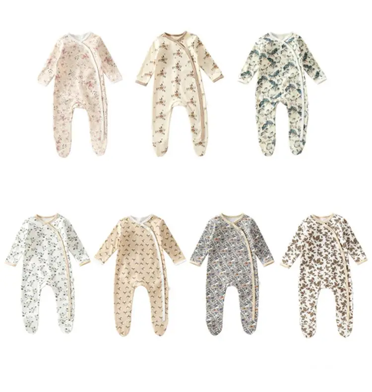 Newborn Infant Baby Footed Toddler Pajamas Romper Zip Front Sleep Play Sleeper Infant Baby Clothes Jumpsuit Romper
