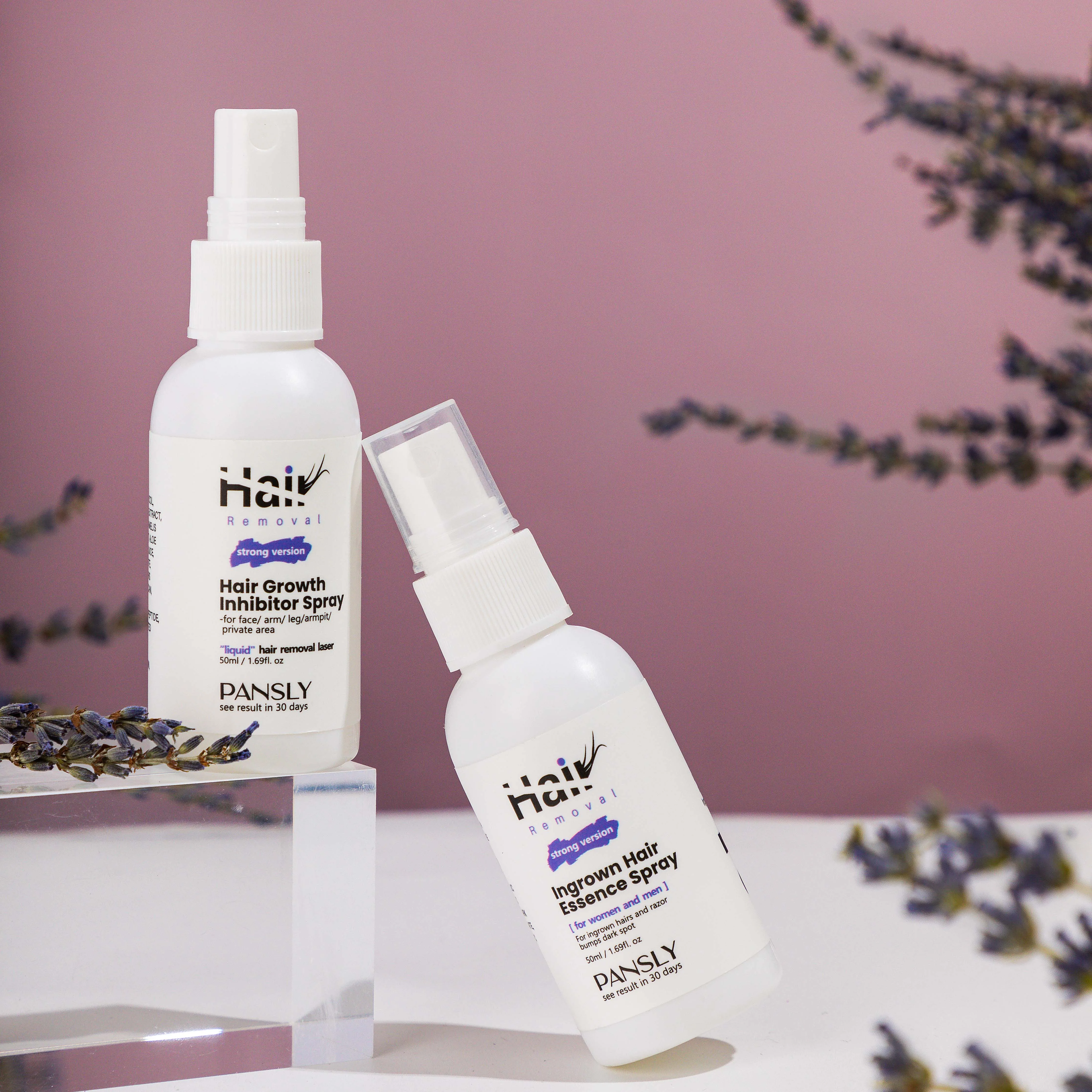 Pansly Private Label Razor Bumps After Shave Solution Roll On for Ingrown Hairs Razor Bump Stopper Lavender Ingrown Serum Spray