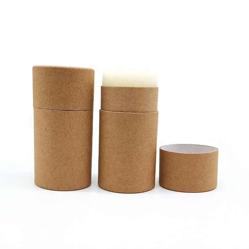 
2 oz Biodegradable Kraft Cardboard Container Oval Shape Push Up Paper Tube For Deodorant Stick Packaging 