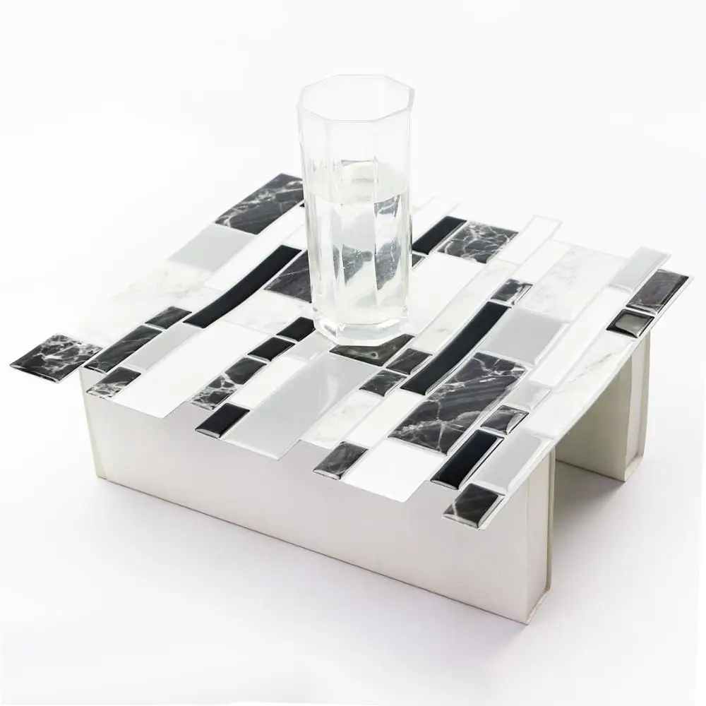 Black and White Adhesive Wall Tile Brick Wall Sticker