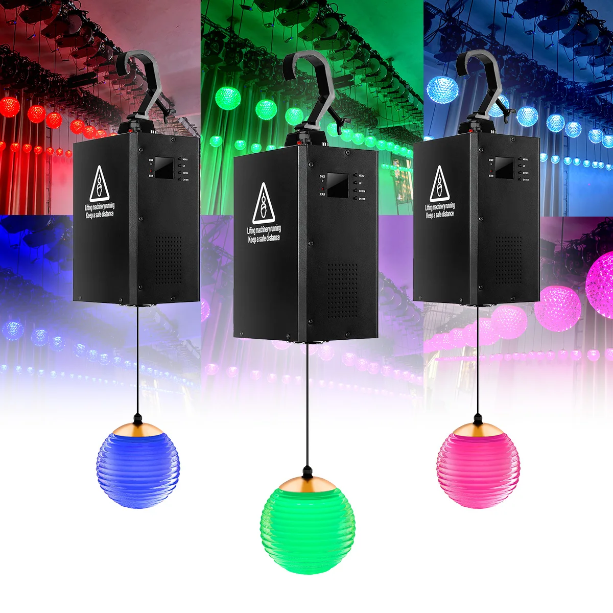 100 W Kinetic Light Kinetic Crystal Light Controlled by MDX Colorful Stage Installations