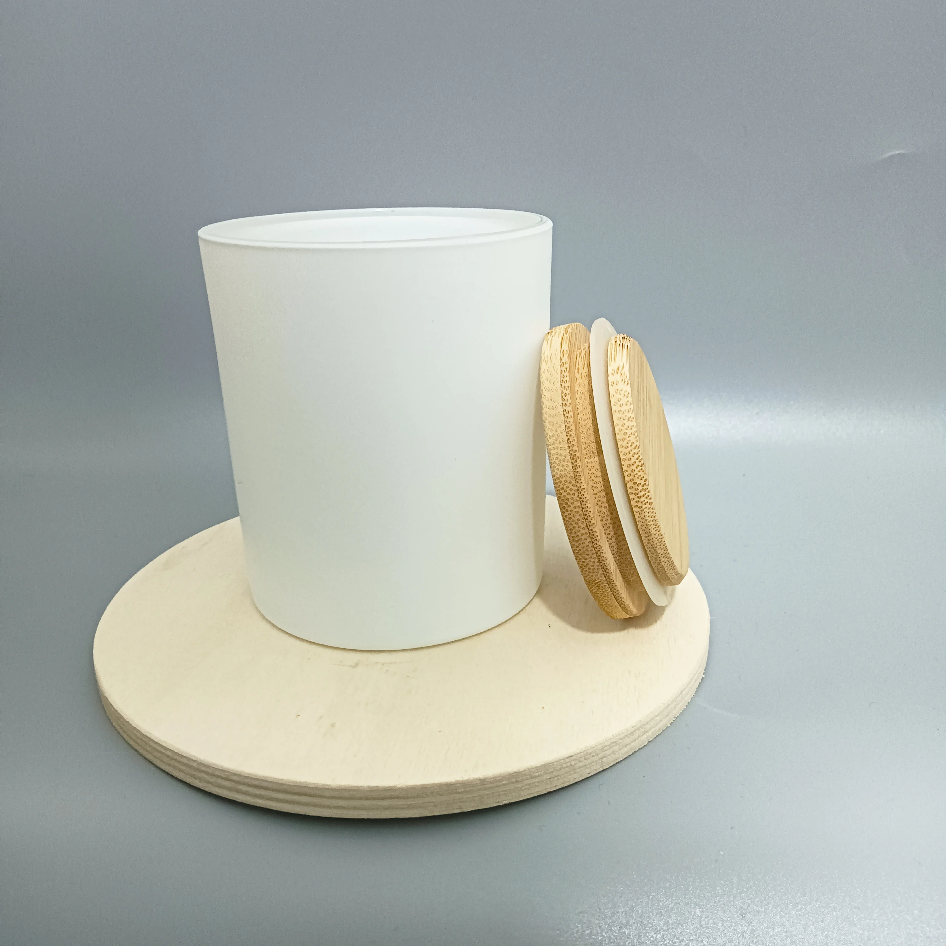 Holiday elegant empty 8 10 OZ empty luxury matte wholesale candle jar with lid and boxes