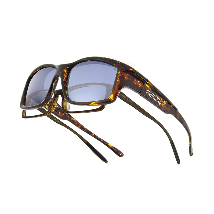 
Jonathan paul yamba dark tortoiseshell sunglasses polarized glasses high quality polycarbonate lenses nylon fitovers anti-smudge 