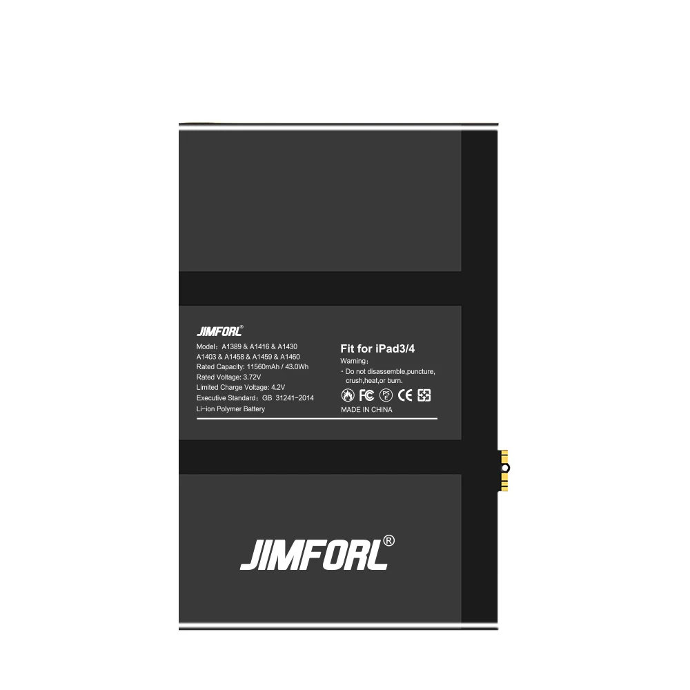 Original 100% capacity battery for ipad 3 battery ipad 4 batterie lithium ion 11560mah