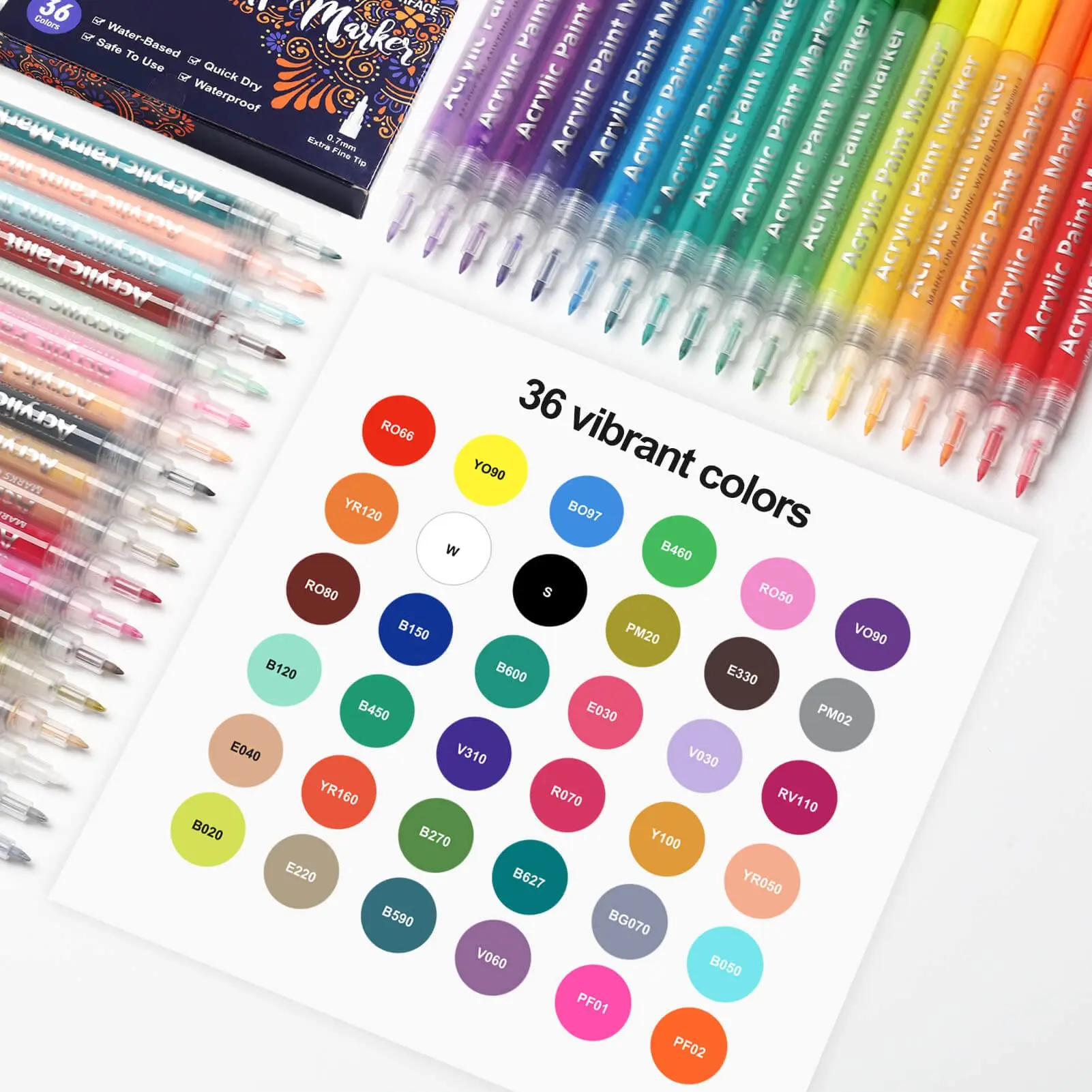 Colors Paint Art Marker Dual Tip Double Ended Permanent Waterproof Marker Set Fabric Markers