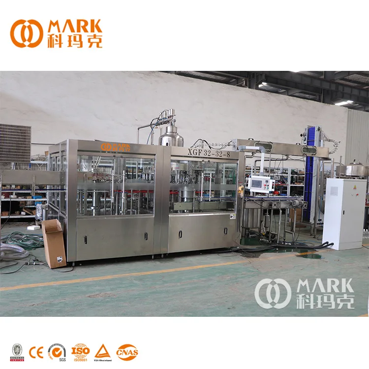 Full Automatic Juice Beverages Drink  Filler Caper Washing Making Machine Production Line Small