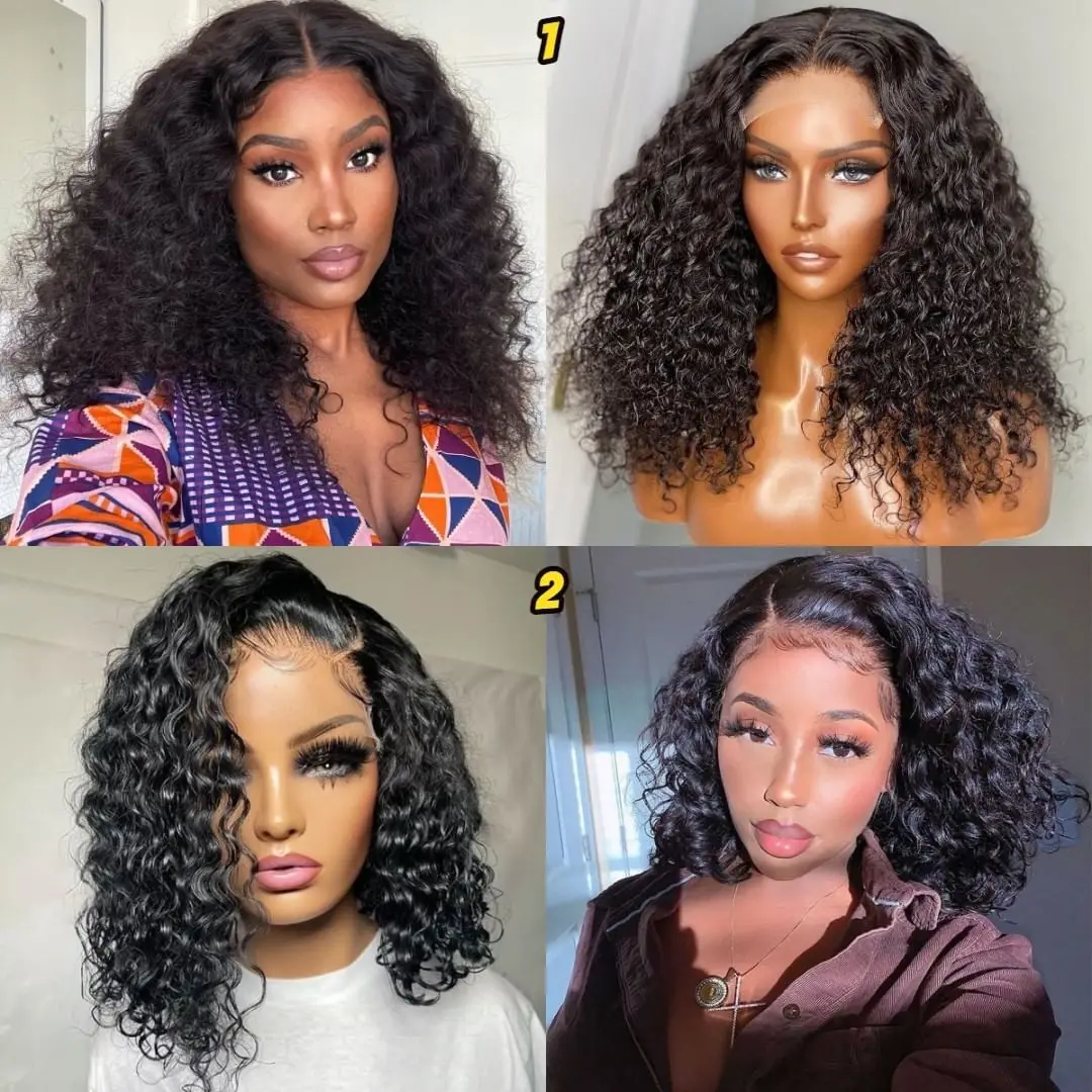 Cheap Glueless Water Wave Wig Brazilian Human Hair Hd Full Lace Frontal Wigs Vendor Curly Ombre Brown Hair Wigs For Black Women