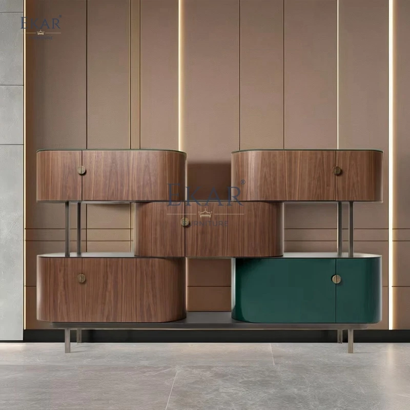 Sleek Modern Wooden Hallway Cabinet with Ample Storage for Living Room and Dining Sleek Glass Design Elegant Furniture
