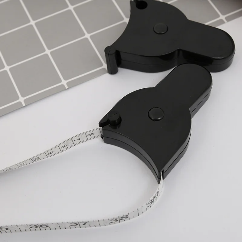 
150cm Black Retractable Weight Loss Measure Ruler Body Fat Caliper Fitness BMI Calculator Measuring Tape 