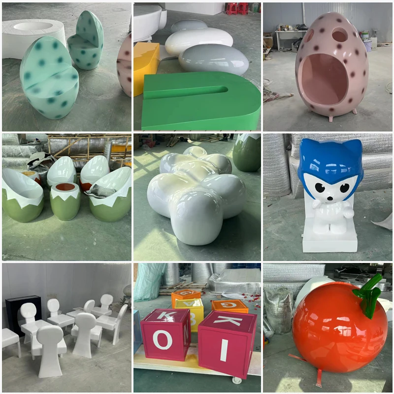 BLG-02 Custom FRP chair Outdoor chair Public lounge area Waiting area Seat stool Creative Mei Chen shopping mall lounge chair