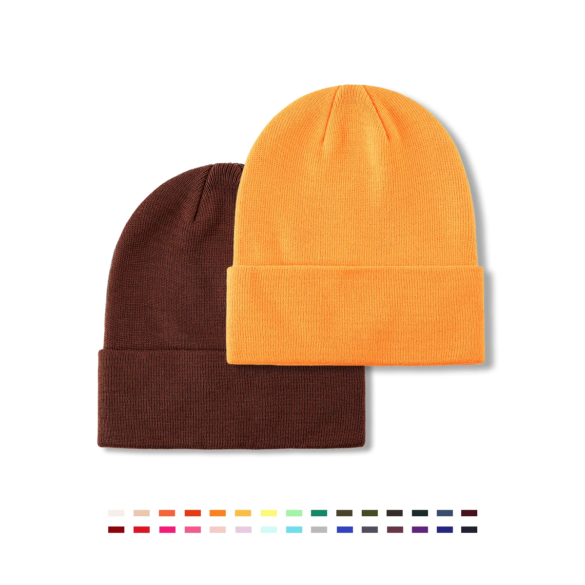 Wholesale Cuff Baby Hats Blank Plain Beanie Cap Custom Recycled RPET Material Children Baby Knitted Winter Hats for Kids