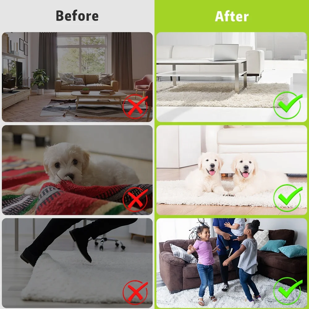Carpet Tape Anti Slip Rug Pads Rug Gripper for Hardwood Floors Tile Mats