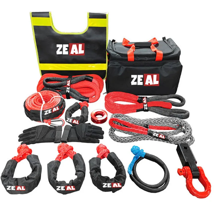 4x4 Winch Cable Dampener Recovery Glove Winch Extension Rope Hitch Receiver Bow Shackle  Off-road Recovery Kit 4WD Accessories