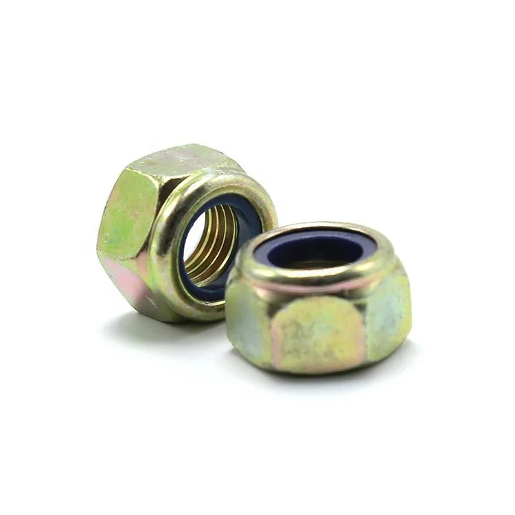 DIN985 nylon insert lock brass hex nut for connect parts
