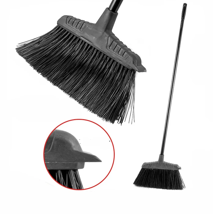commercial heavy duty plastic yard lobby broom  with strong long stick hard bristle broom street broom
