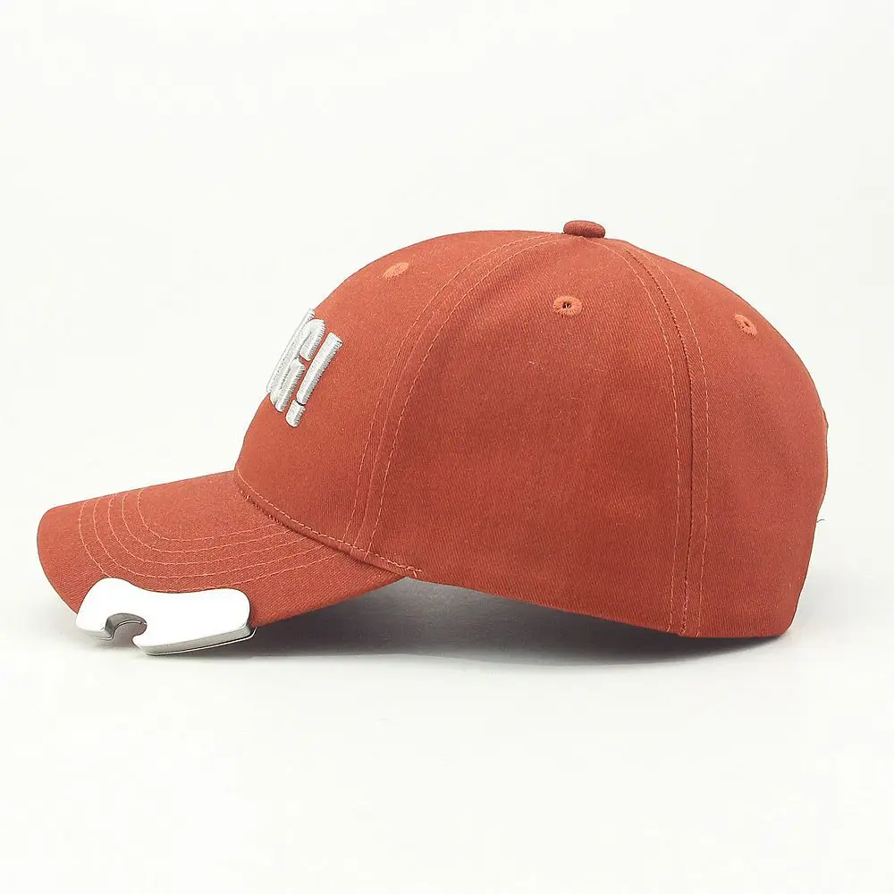 Wholesale Custom Beer Drinking Stylish Baseball Hats Cap Custom 6 Panel Blank Beer Bottle Opener Baseball Cap