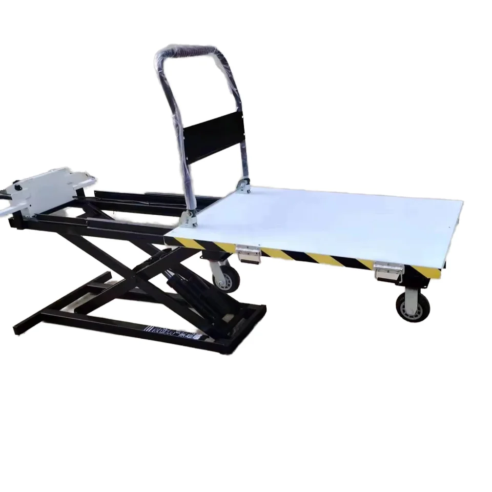 Electric car electric hydraulic trolley moving with the car flat car hydraulic handling forklift shear fork lift