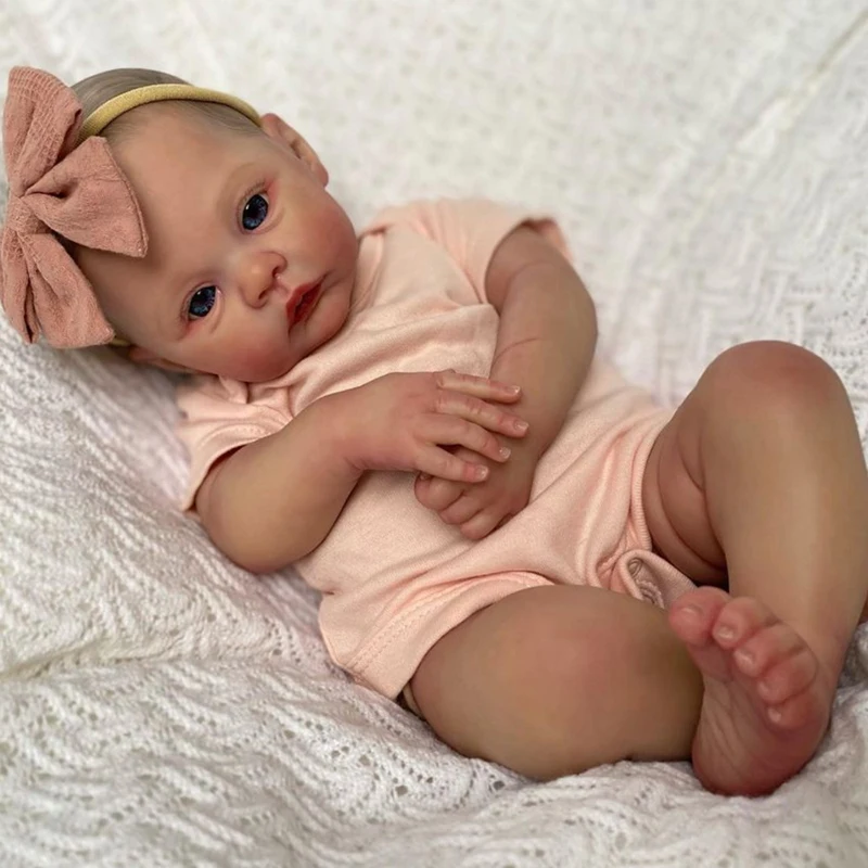 49cm Simulated Baby Rebirth Doll 3D Skin Exquisite Painting Soft Full Body Silicone Vinyl Reborn Dolls for Gift