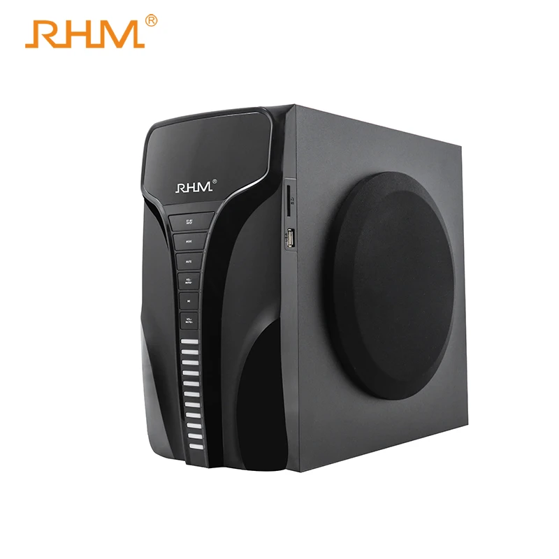 РХМ RM-9151 2,1 деревянный ящик компьютерный динамик со светодиодной подсветкой для домашнего кинотеатра