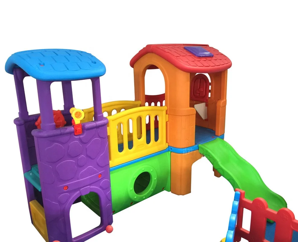 popular multi-colour for choice climbing and sliding children plastic play house with slide