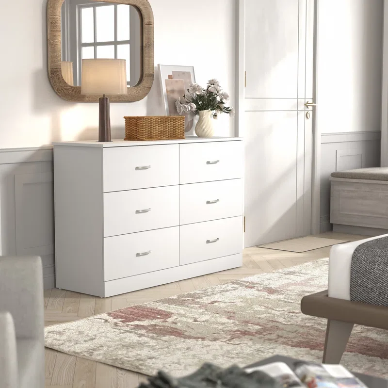 Wholesale Supply MDF Board Living Room Furniture 6 Drawer 47.2' W Womens Dresser for Bedroom