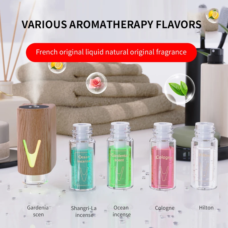 Wholesale Mini Ultrasonic Waterless Car Aroma Diffuser Machine Electric Car Diffuser Essential Oil Car Diffuser Vent Clip Wood