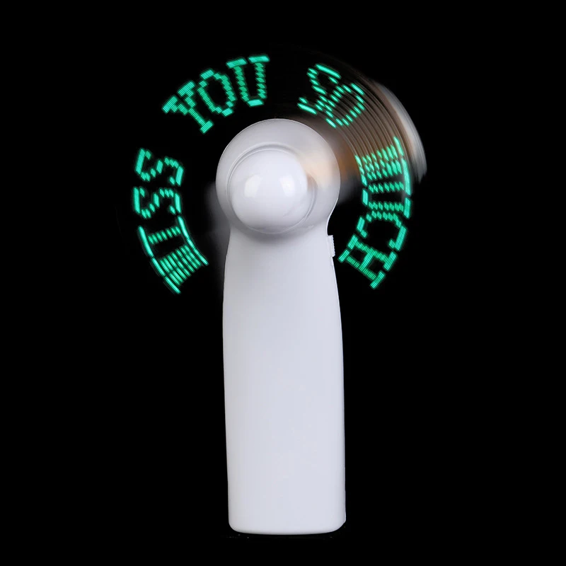 Mini Handheld Fan LED Neon Glow Light Up Message Fan LED Programmable Fan