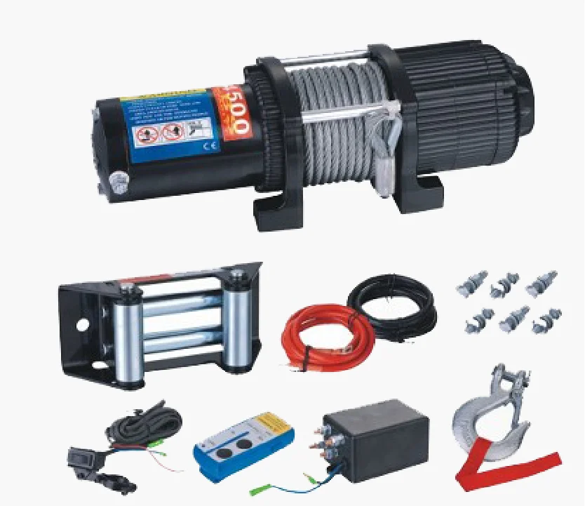 12 V/24 V ATV лебедка , небольшой трейлер Atv/Utv электрическая лебедка 4500lbs , большой пульт дистанционного ATV лебедки