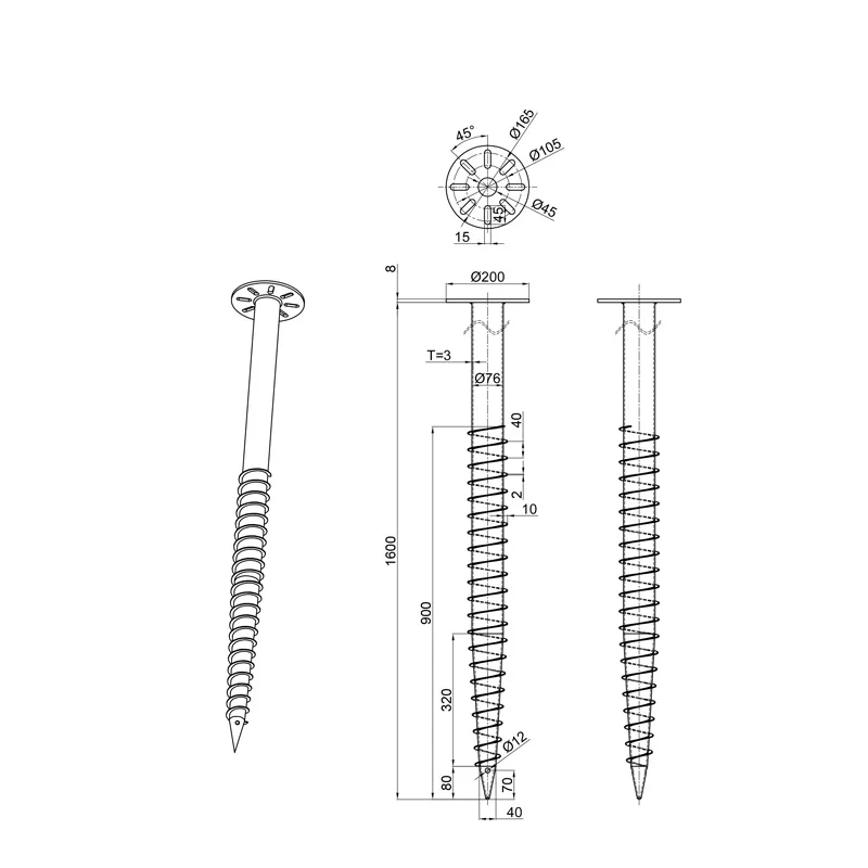 China factory spiral heavy duty ground anchors for screw pile foundation