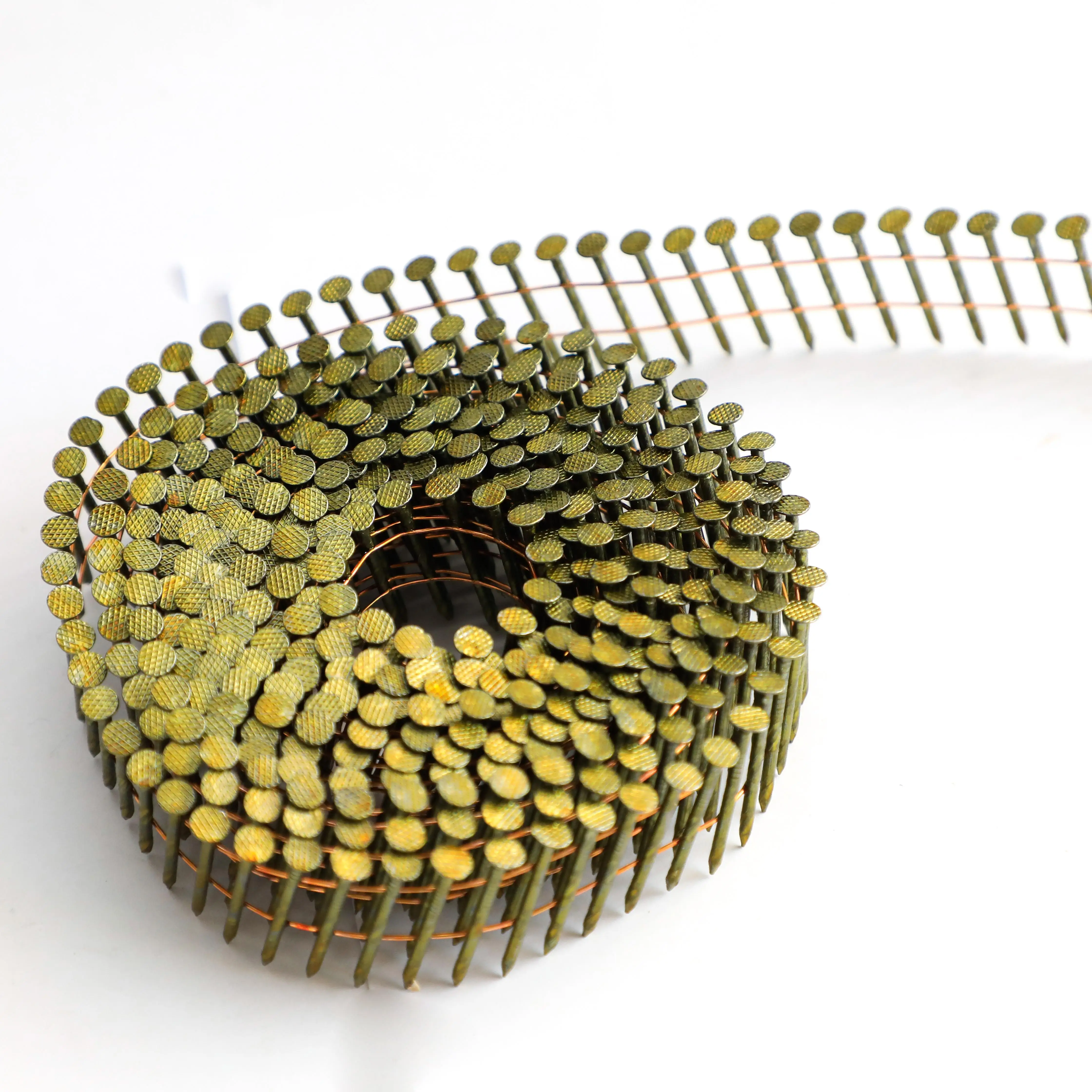 Top quality and good price 15 degree wire collated 38mm coil nail pallet coil framing nails