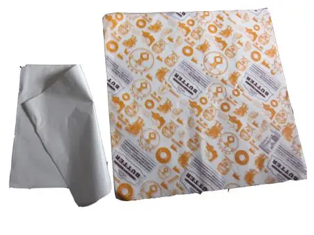 
custom logo colored printed grease proof bread packaging wax food wrapping paper 