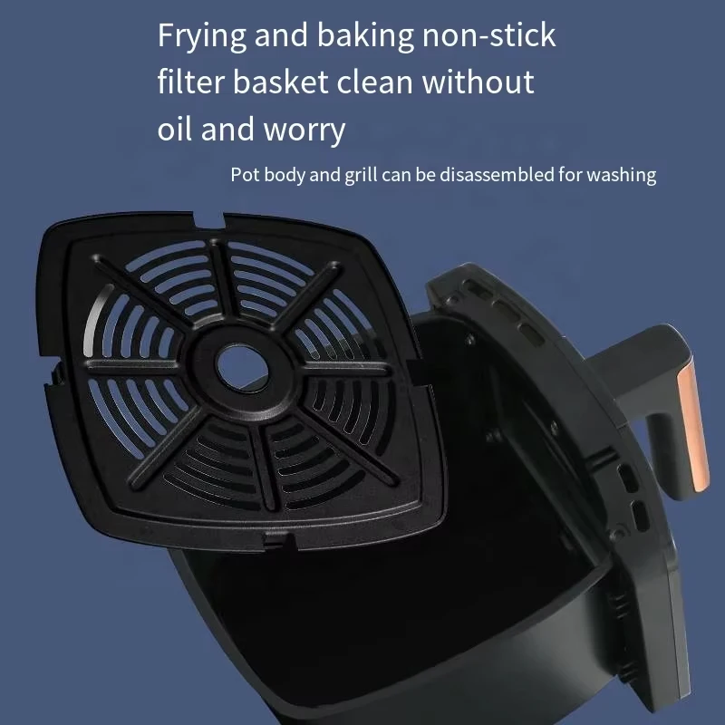 2024 Home Hotel 6L Large Capacity Square Oil-Free Automatic Electric Air Fryer Oven Multi-Function Intelligent Air Fryer